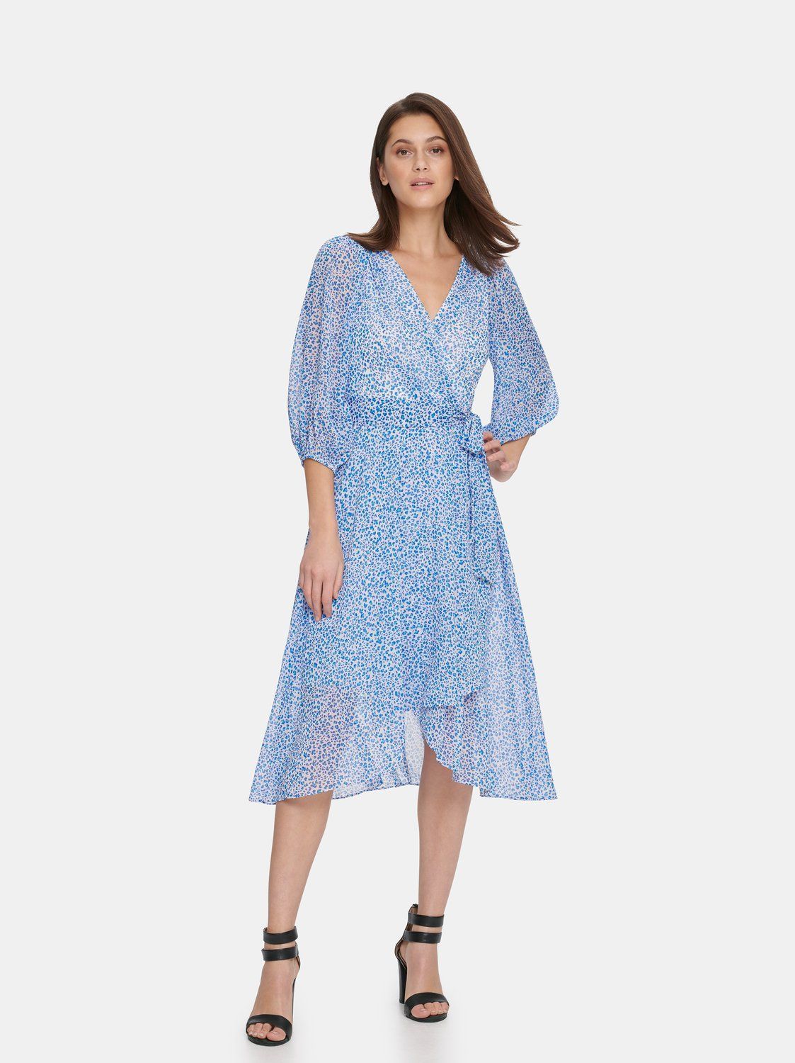 фото Повседневное платье женское dkny dd0d3570 голубое xs