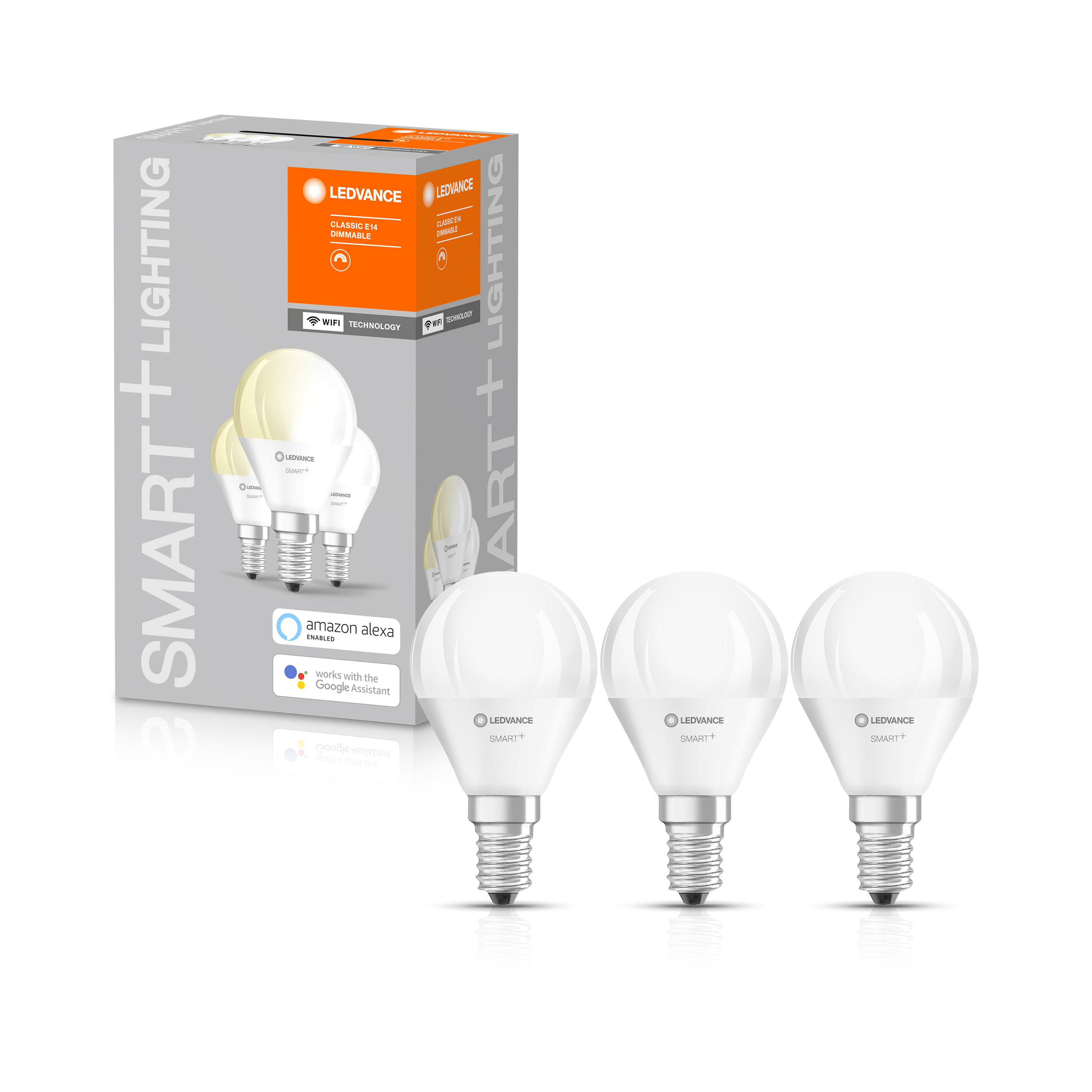 фото Набор ламп ledvance smart+ wifi mini bulb dimmable 40 5 w/2700k e14 wi-fi яндекс 3 шт