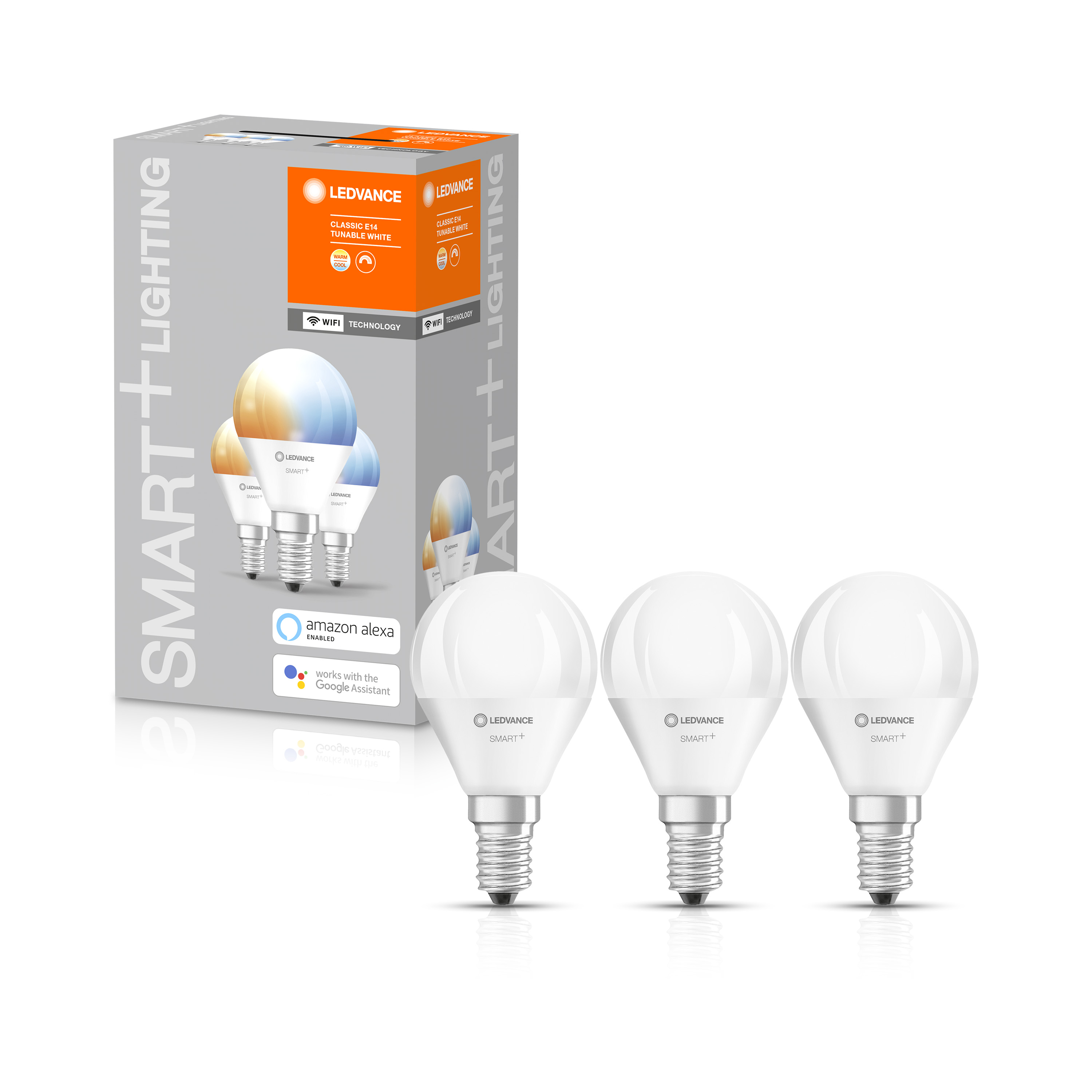 Набор ламп Ledvance SMART+ WiFi Mini Bulb Tunable White 40 2700-6500K Wi-Fi Яндекс 3 шт