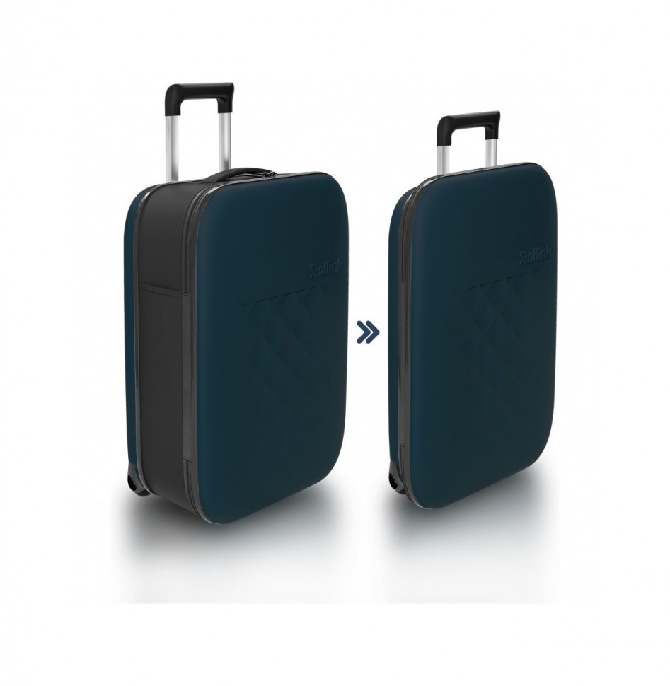 Чемодан унисекс Rollink Vega II темно-синий, 55x40x20 см