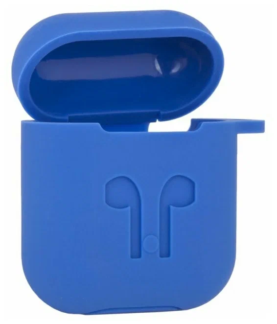 

Силиконовый чехол для AirPods "LP" с карабином и ремешком (синий)