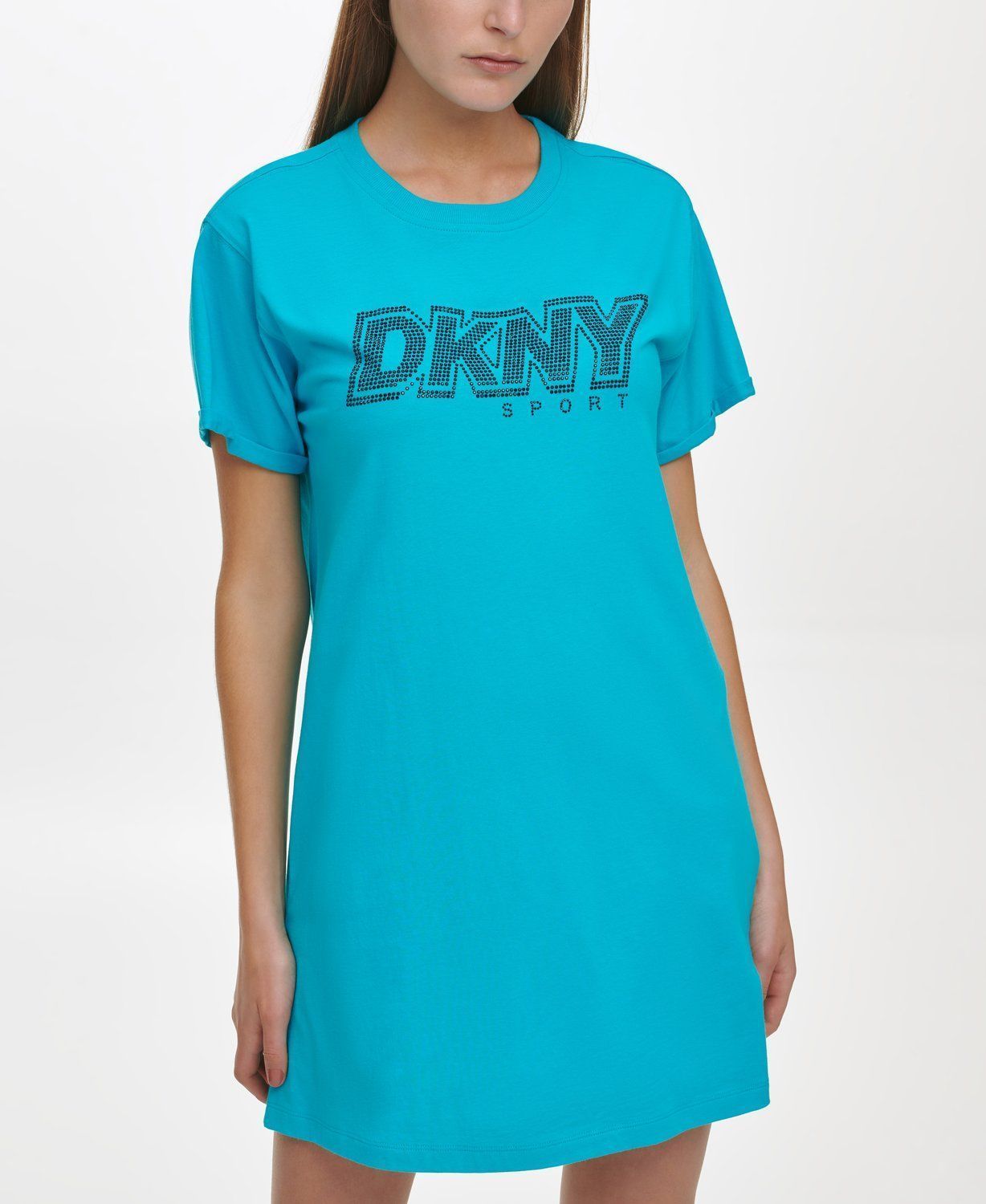 фото Платье-футболка женское dkny dp0d4347 голубое xs