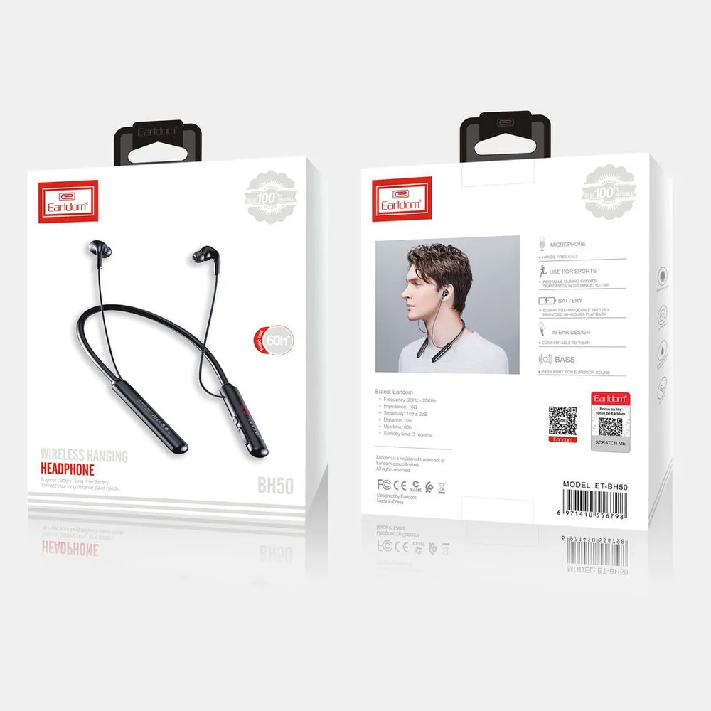 

Беспроводные наушники Earldom ET-BH50 BT 5.0 Black