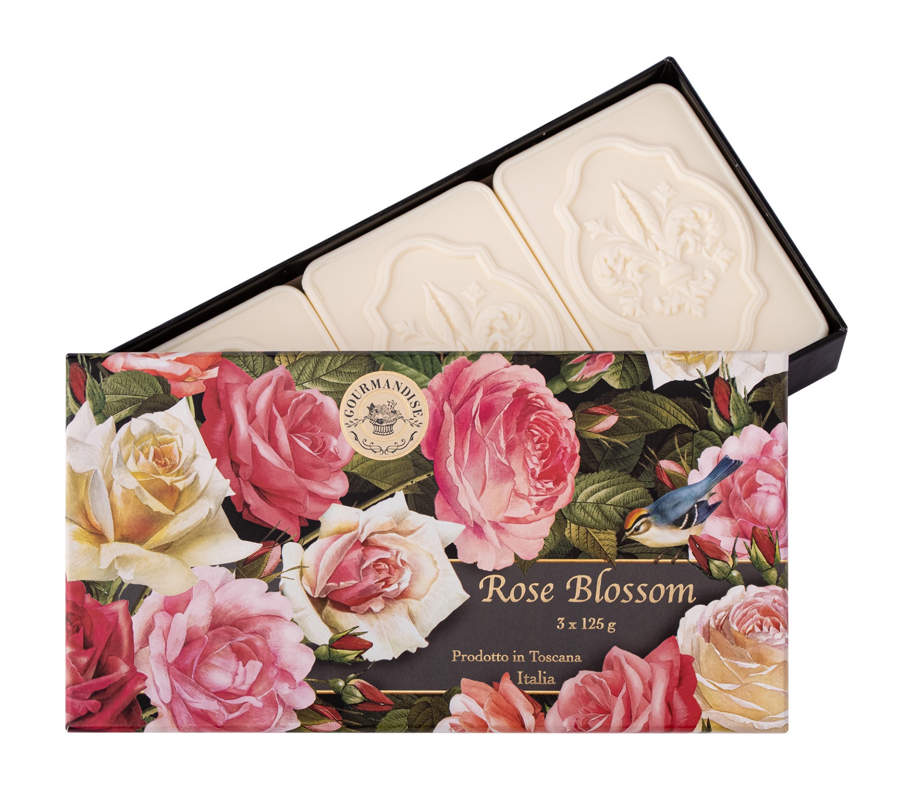 Набор мыла Gourmandise Savon Parfume Rose Blossom Set 125 гx3 шт.