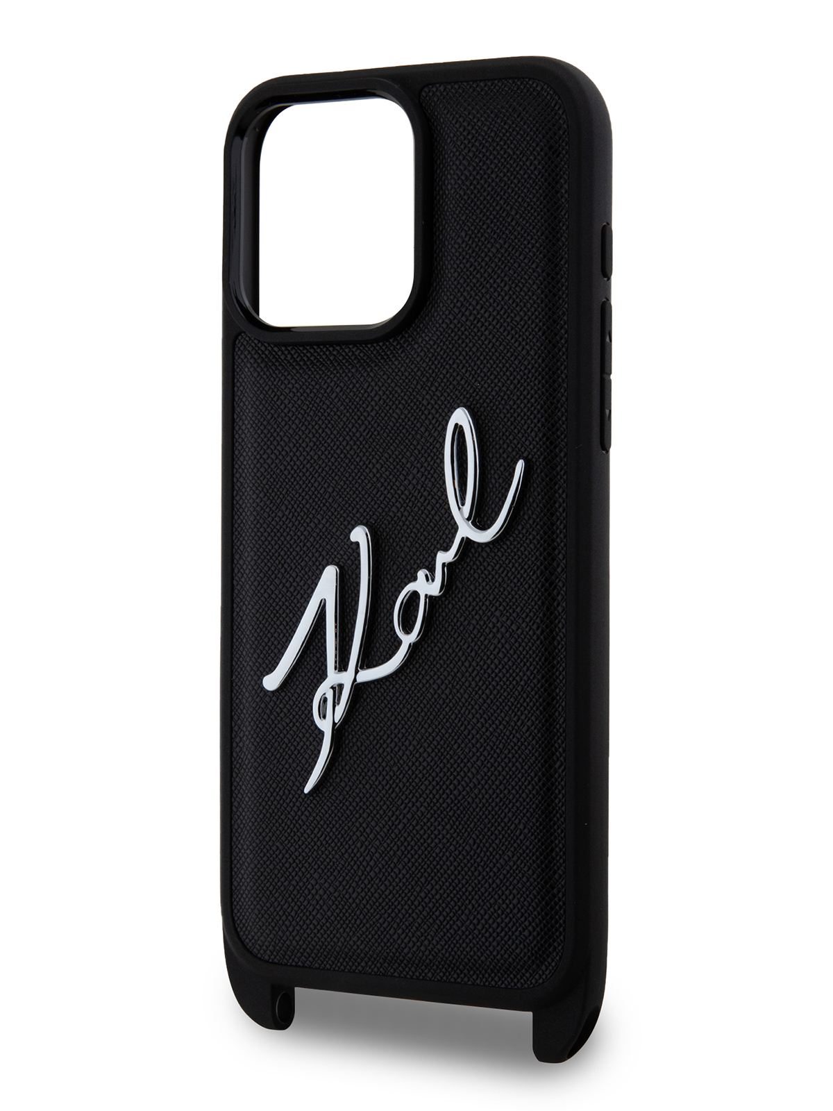 Чехол Karl Lagerfeld для iPhone 15 Pro Max с ремнем Autograph Hard Black