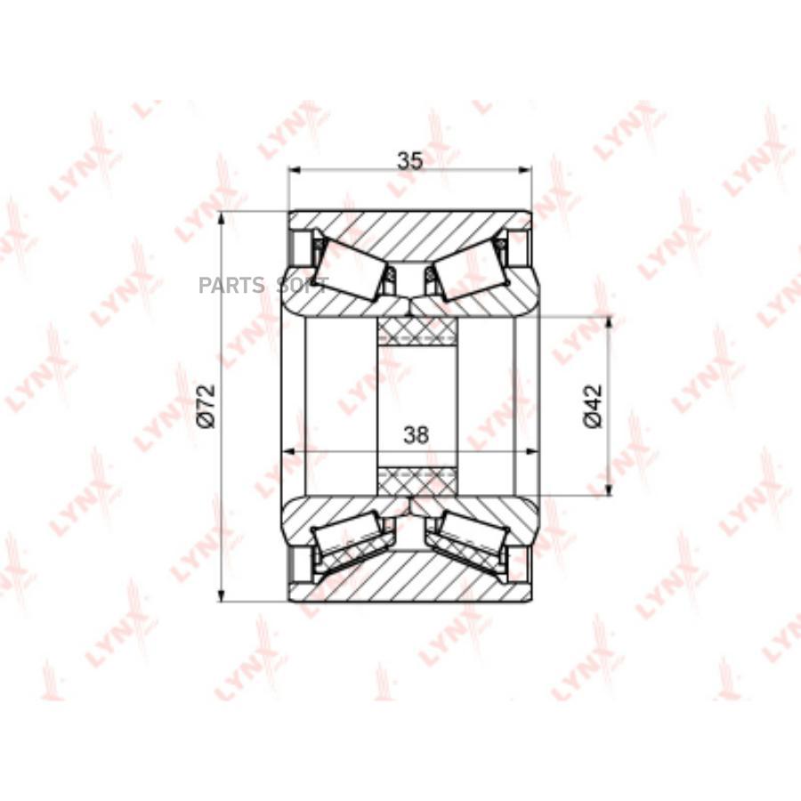 

Подшипник ступицы передний 35x42x72