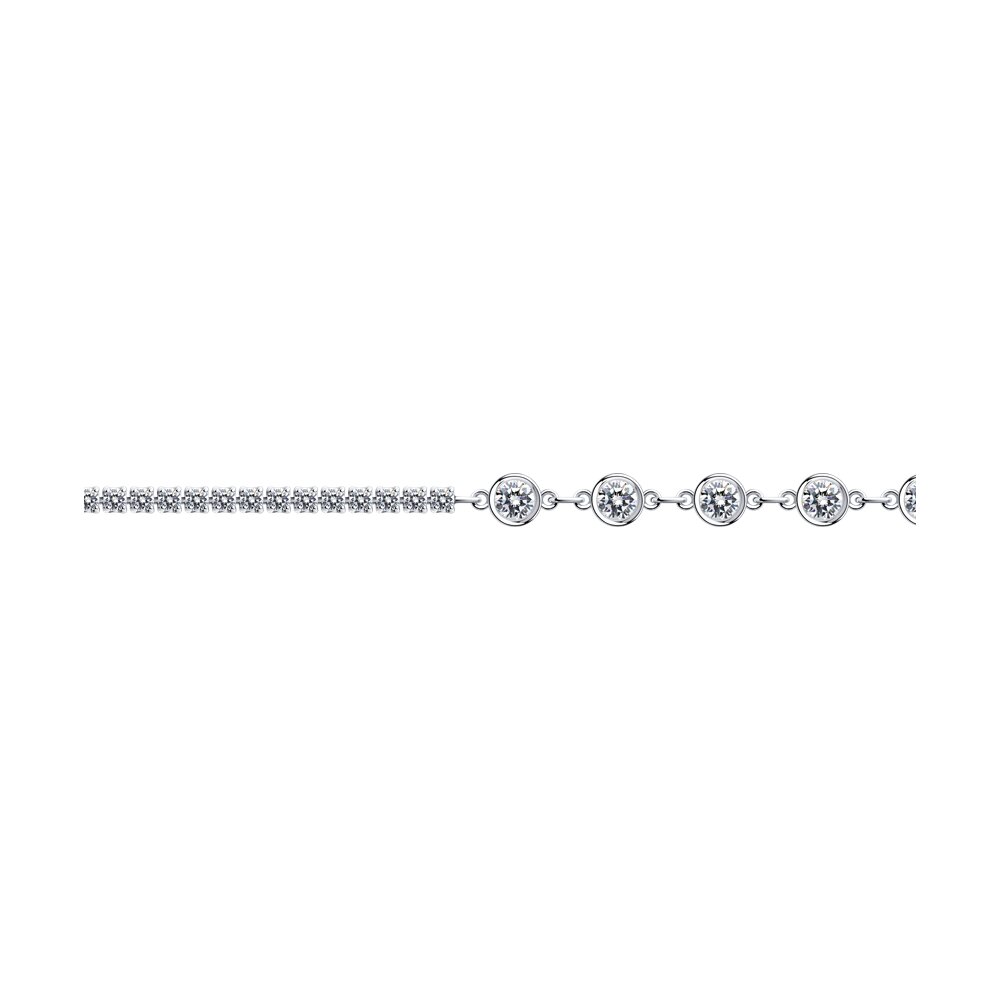 

Браслет из серебра р. 17 SOKOLOV 94051130-91, фианит, 94051130-91