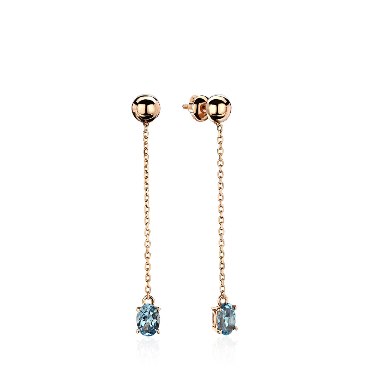 

Серьги подвески из красного золота Эстет 01С2114076-1, шпинель, 01С2114076-1