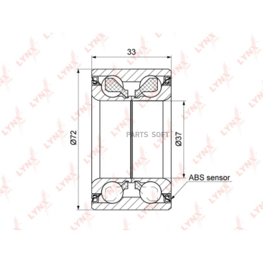 

Подшипник ступицы передний с ABS 33x37x72