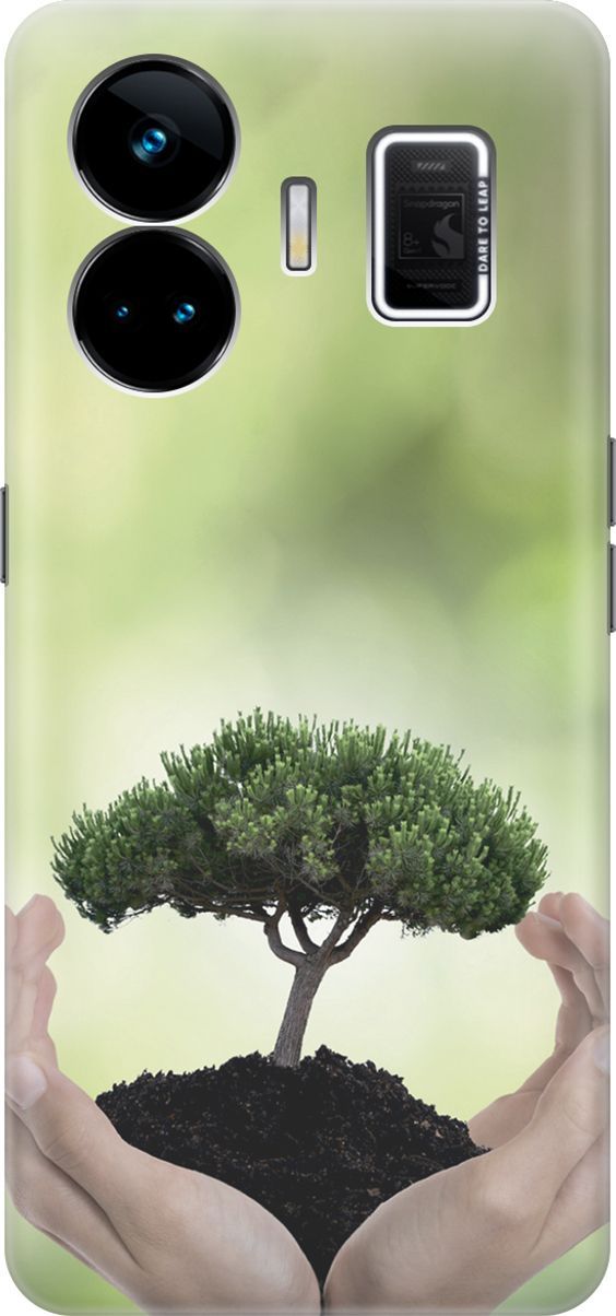 

Чехол на Realme GT Neo 5 "Оберегайте природу", Бежевый;зеленый, 158674