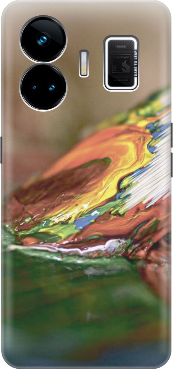

Чехол на Realme GT Neo 5 "Кисть и краска", Бежевый;зеленый, 158677