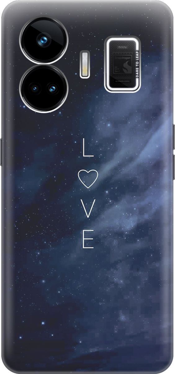 

Чехол на Realme GT Neo 5 "Ночное небо и любовь", Синий;черный, 158667