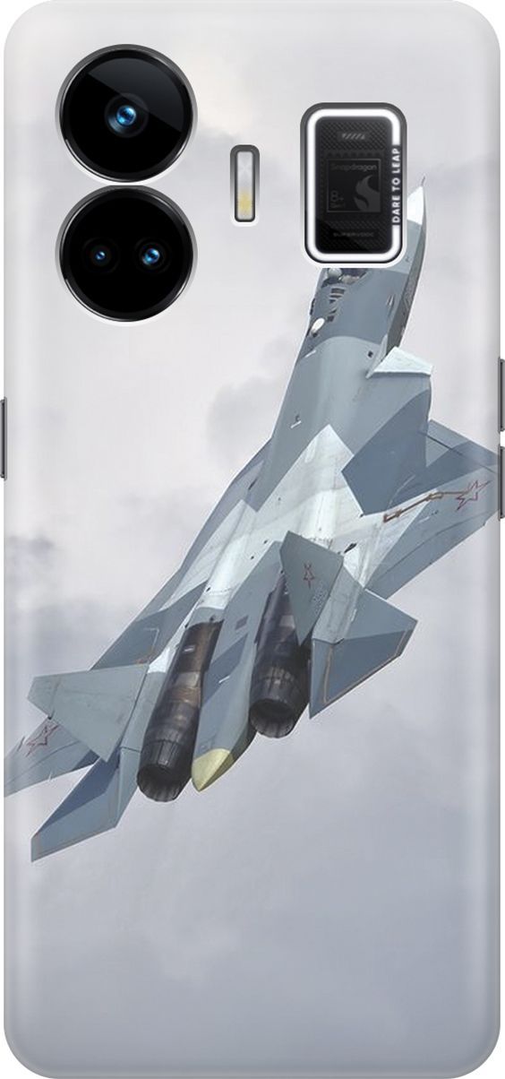 

Чехол на Realme GT Neo 5 "Боевой самолет", Белый;голубой, 158668