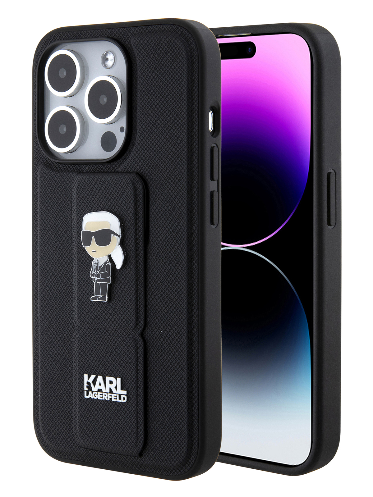 Чехол Karl Lagerfeld для iPhone 14 Pro Max с функцией подставки Hard Black