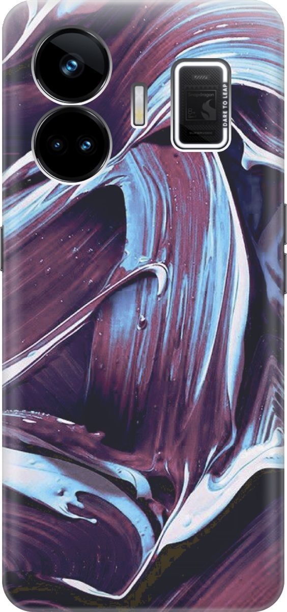 

Чехол на Realme GT Neo 5 "Фиолетовые мазки", Голубой;фиолетовый, 158670