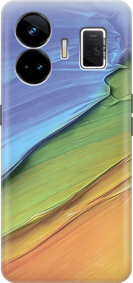 

Чехол на Realme GT Neo 5 "Желто-синие ткани", Голубой;оранжевый, 158680