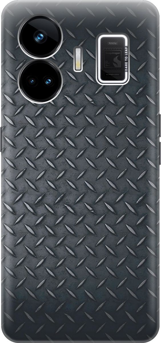 

Чехол на Realme GT Neo 5 "Металлический лист", Серый;черный, 158680