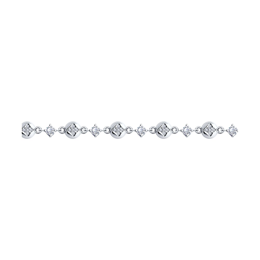 

Браслет из серебра р. 17 SOKOLOV 94051136-91, фианит, 94051136-91
