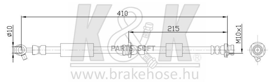 

Шланг Тормозной Передн Прав Nissan: Primera (P10) 1.6 94-96 K&K FT2537