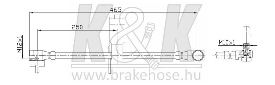 

K K FT2542 Шланг тормозной передн прав FORD: TRANSIT 00-03 () 1шт