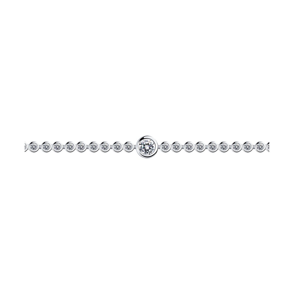 

Браслет из серебра р. 17 SOKOLOV 94051140-91, фианит, 94051140-91