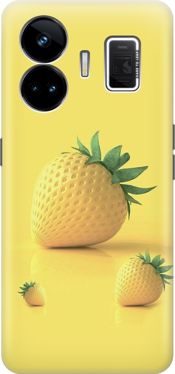 

Чехол на Realme GT Neo 5 "Желтая клубника", Черный, 158679