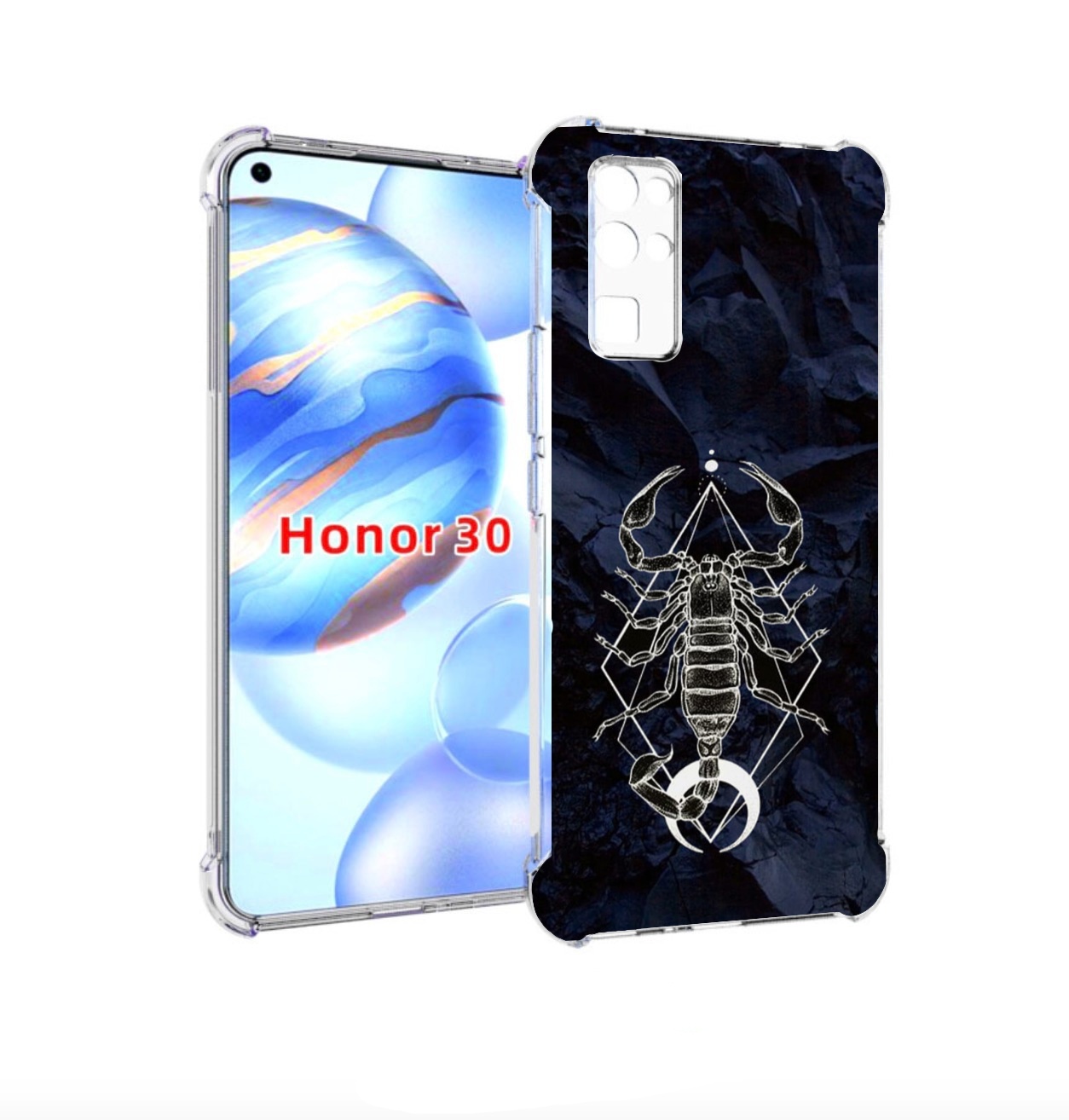 

Чехол бампер MyPads знак зодиака скорпион 3 для Honor 30 (BMH-AN, Прозрачный, Tocco