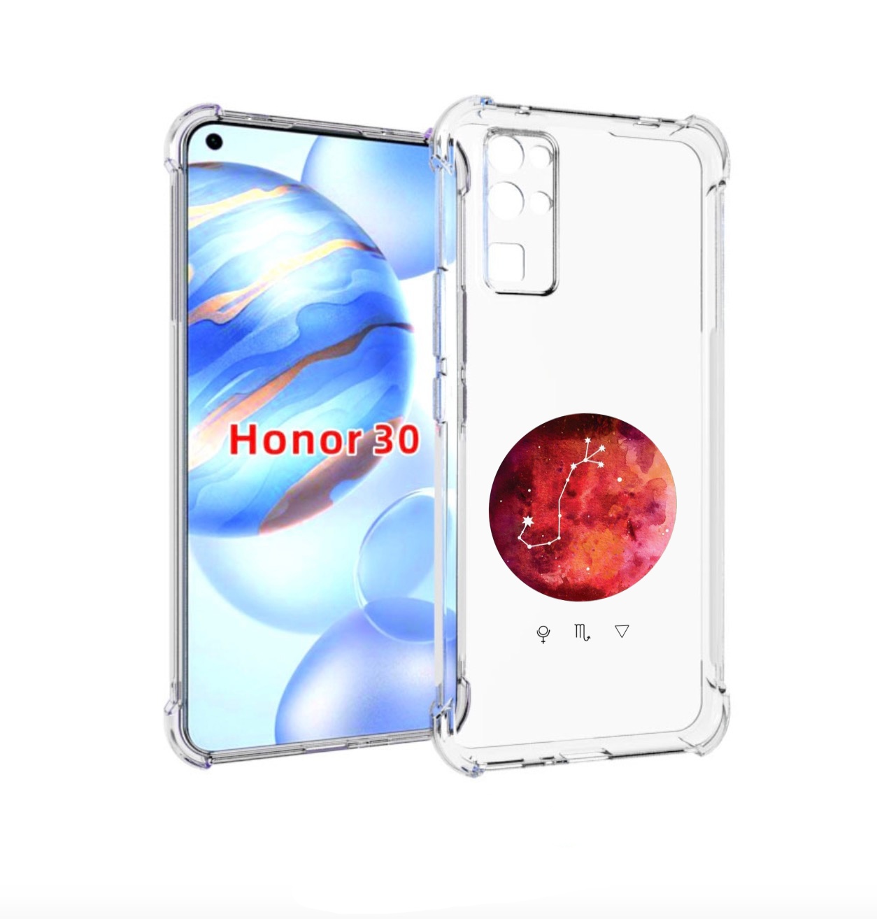 

Чехол бампер MyPads знак зодиака скорпион 6 для Honor 30 (BMH-AN, Прозрачный, Tocco