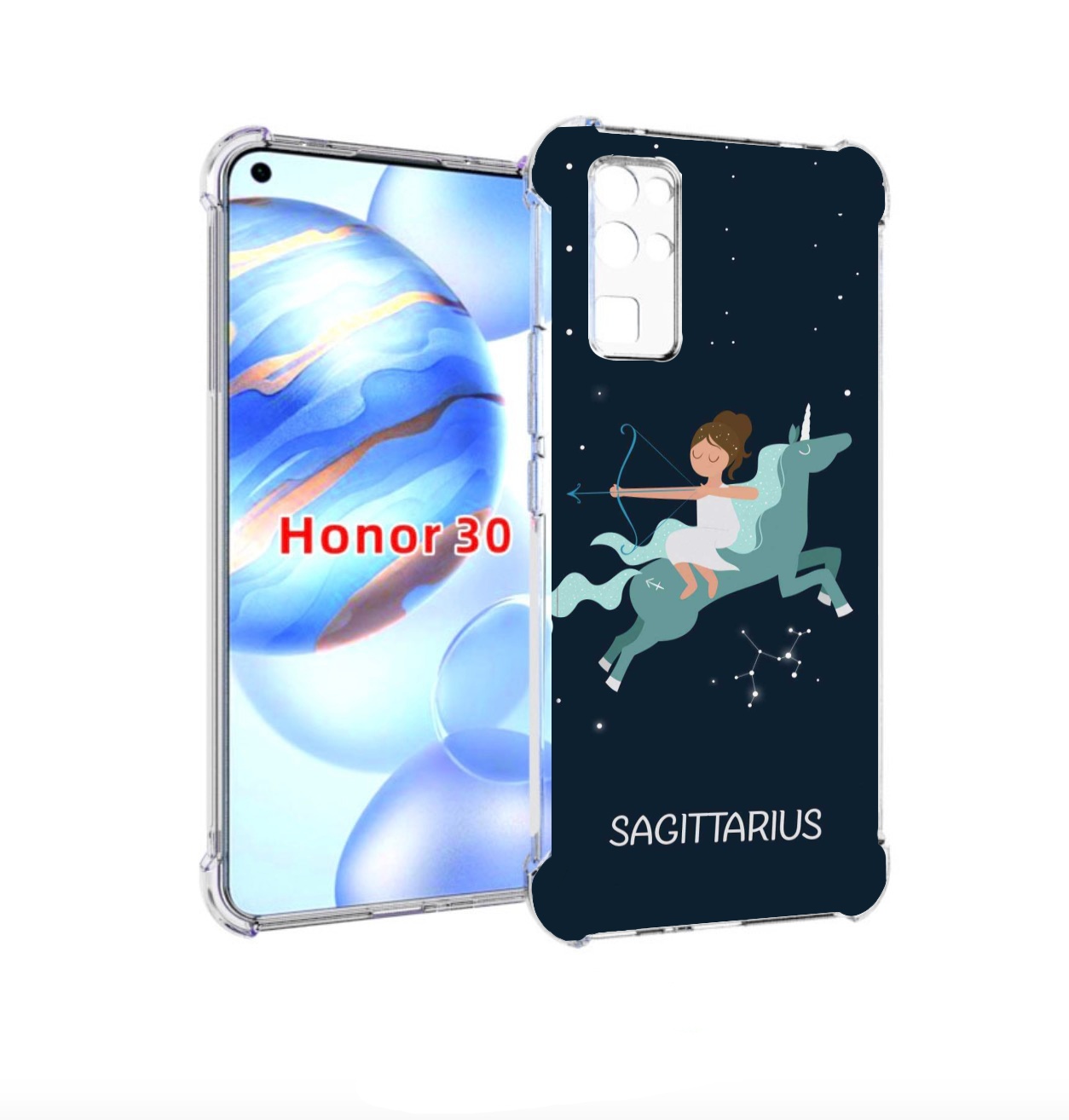 

Чехол бампер MyPads знак зодиака стрелец 5 для Honor 30 (BMH-AN1, Прозрачный, Tocco
