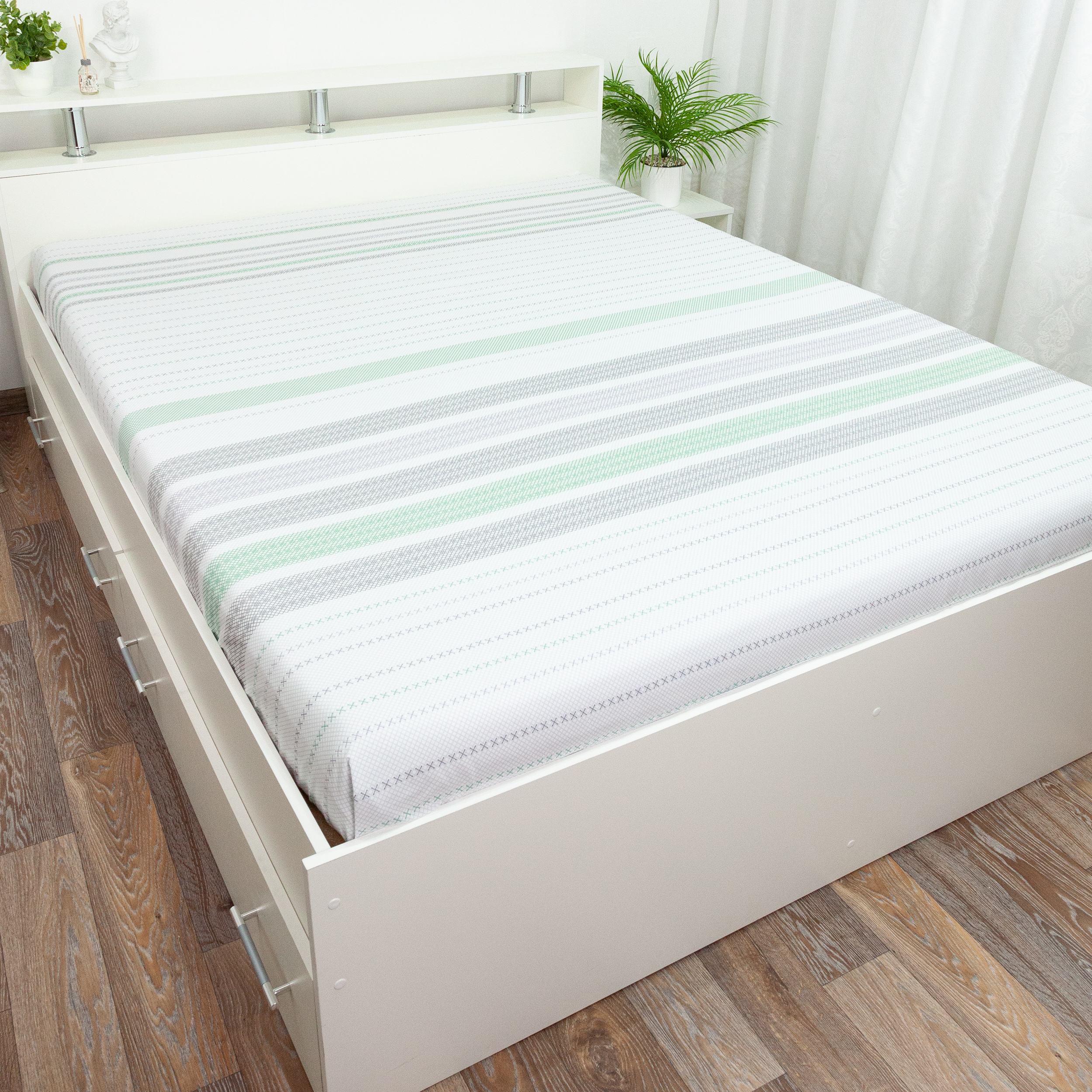 

Простыня WELLNESS RP180-Фелиса_В серая 180x214 см, Простыня 180*214 см