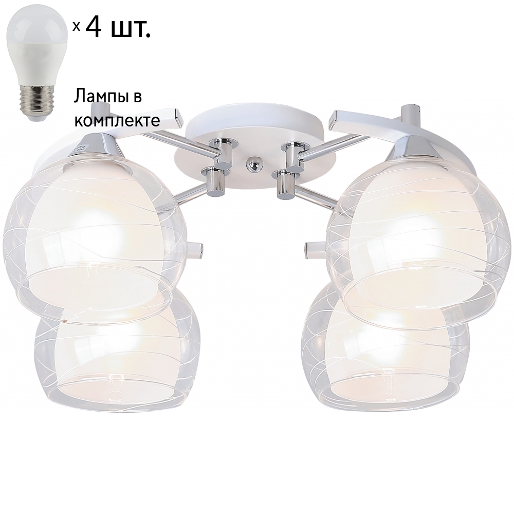 

Потолочная светильник с лампочками Velante 277-107-04+Lamps E27 P45