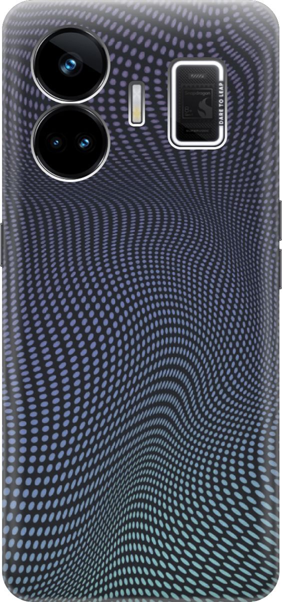 

Чехол на Realme GT Neo 5 "Изгибы из точек", Синий;черный, 158665