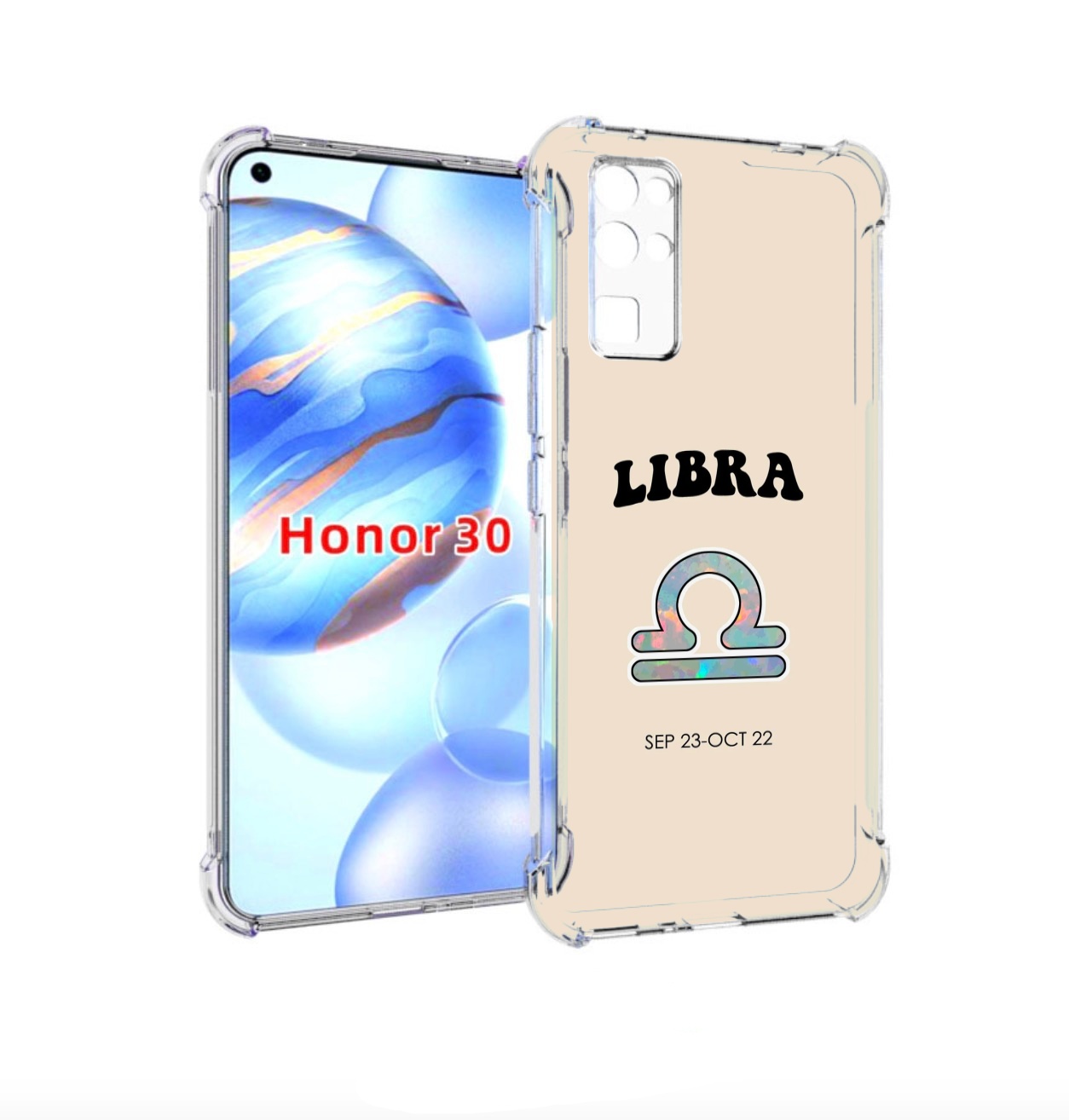 

Чехол бампер MyPads знак-зодиака-весы-6 для Honor 30 (BMH-AN10), Прозрачный, Tocco