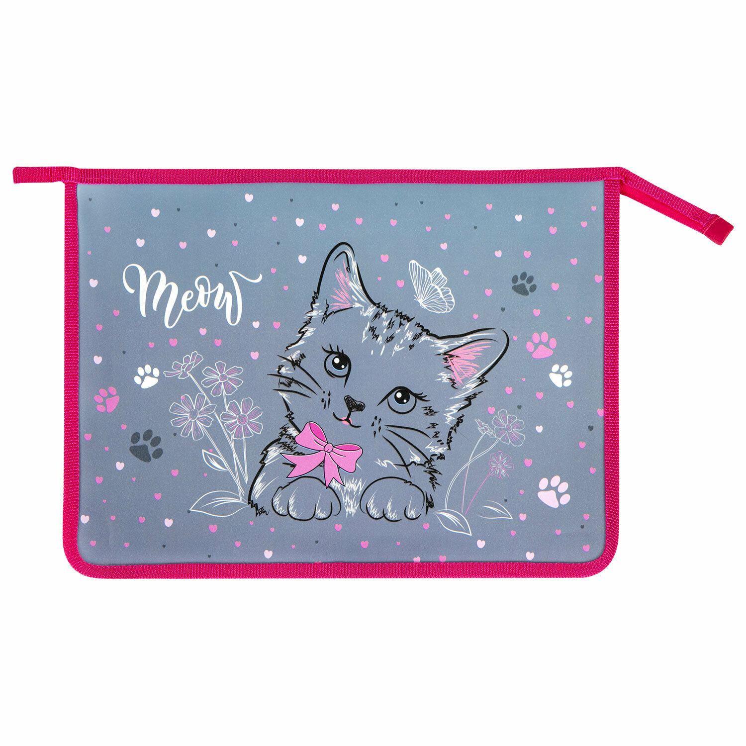 

Папка Юнландия А4 Meow на молнии, Розовый