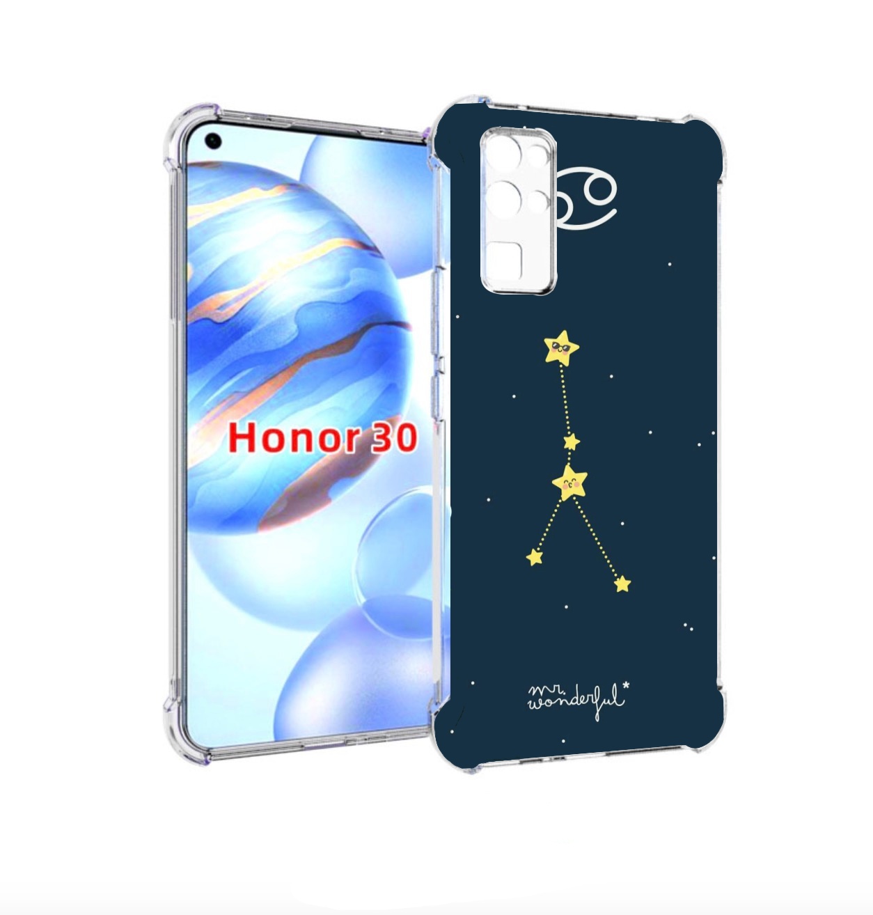 фото Чехол бампер mypads знак-зодиака-рак-3 для honor 30 (bmh-an10) п