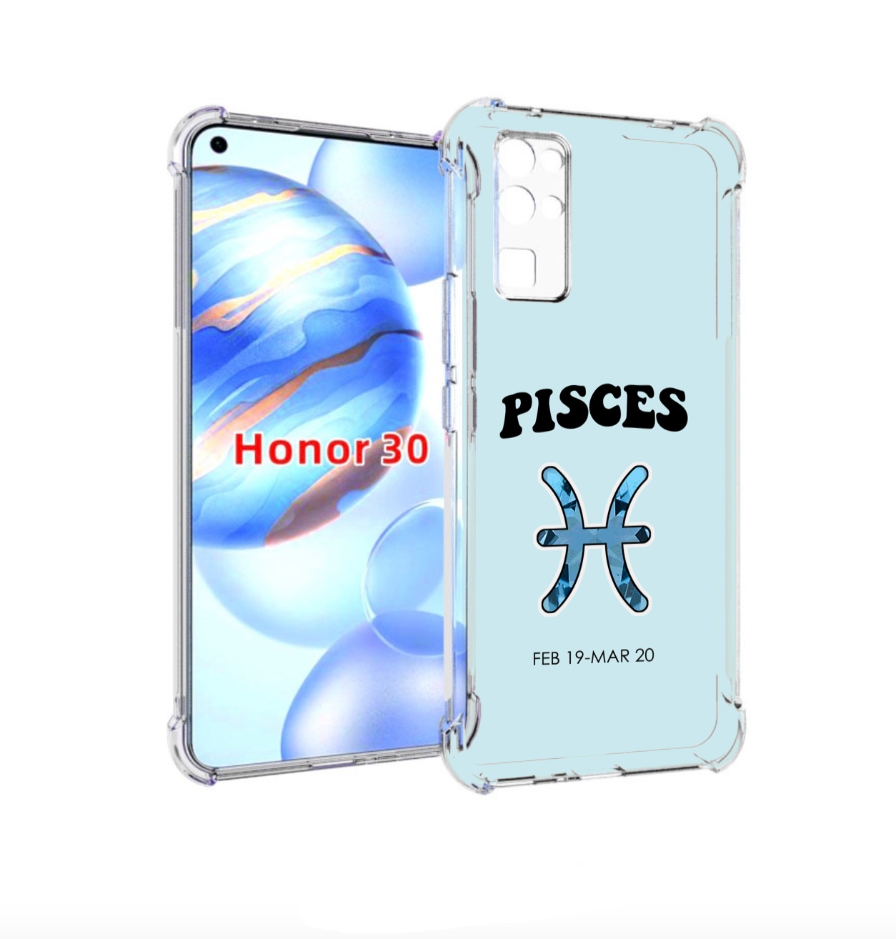 Чехол бампер MyPads знак-зодиака-рыбы-3 для Honor 30 (BMH-AN10)