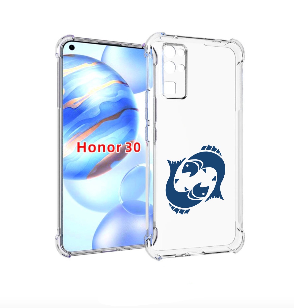 

Чехол бампер MyPads знак-зодиака-рыбы-7 для Honor 30 (BMH-AN10), Прозрачный, Tocco