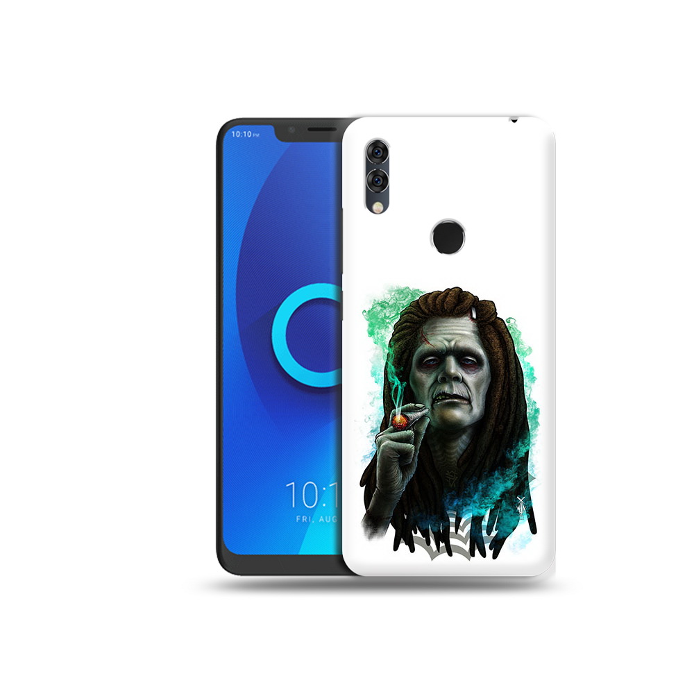 

Чехол MyPads Tocco для Alcatel 5V зеленый мужчина с сигаретой, Прозрачный, Tocco