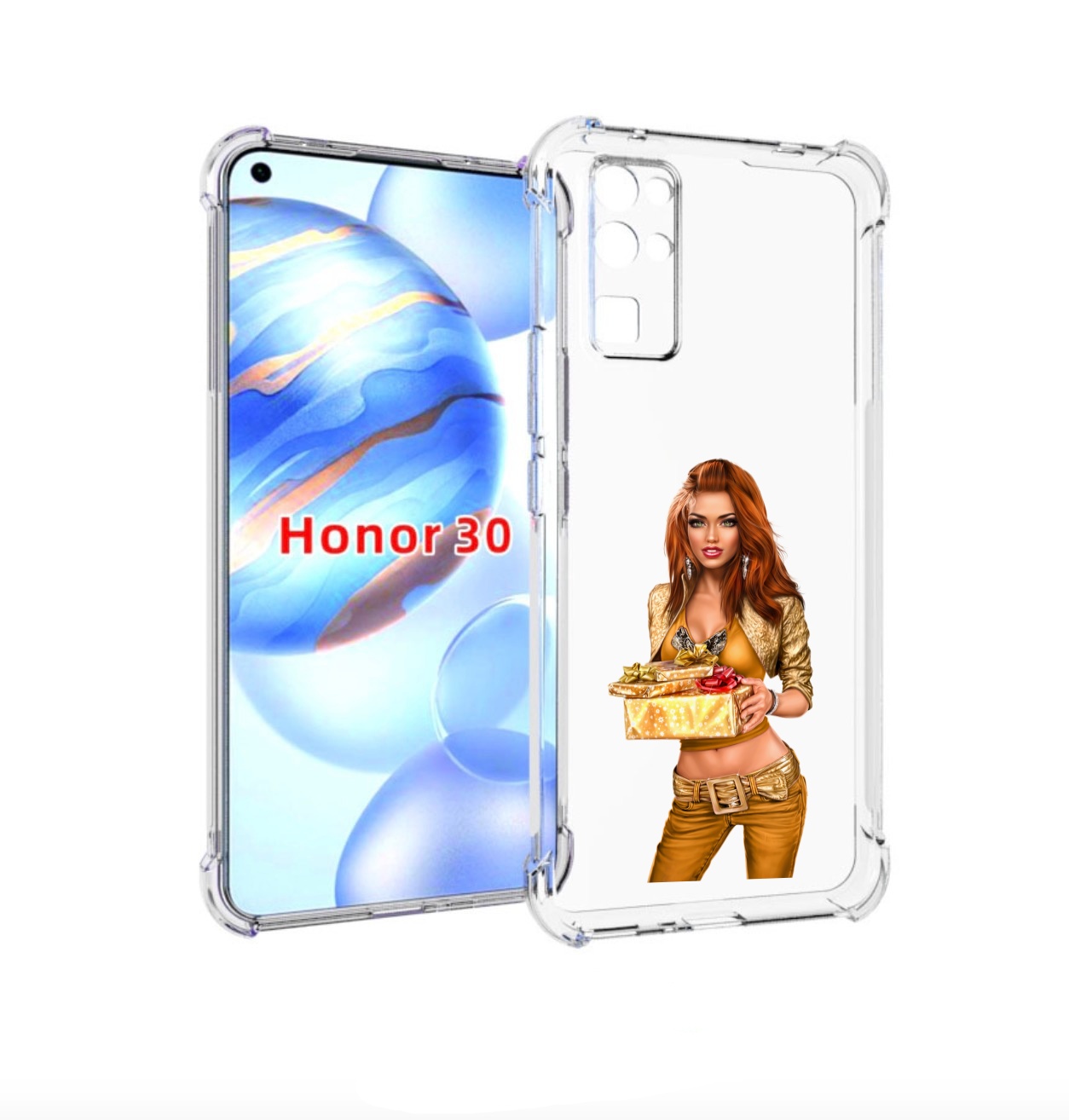 

Чехол бампер MyPads золотая-девочка-с-подарком женский для Honor, Прозрачный, Tocco
