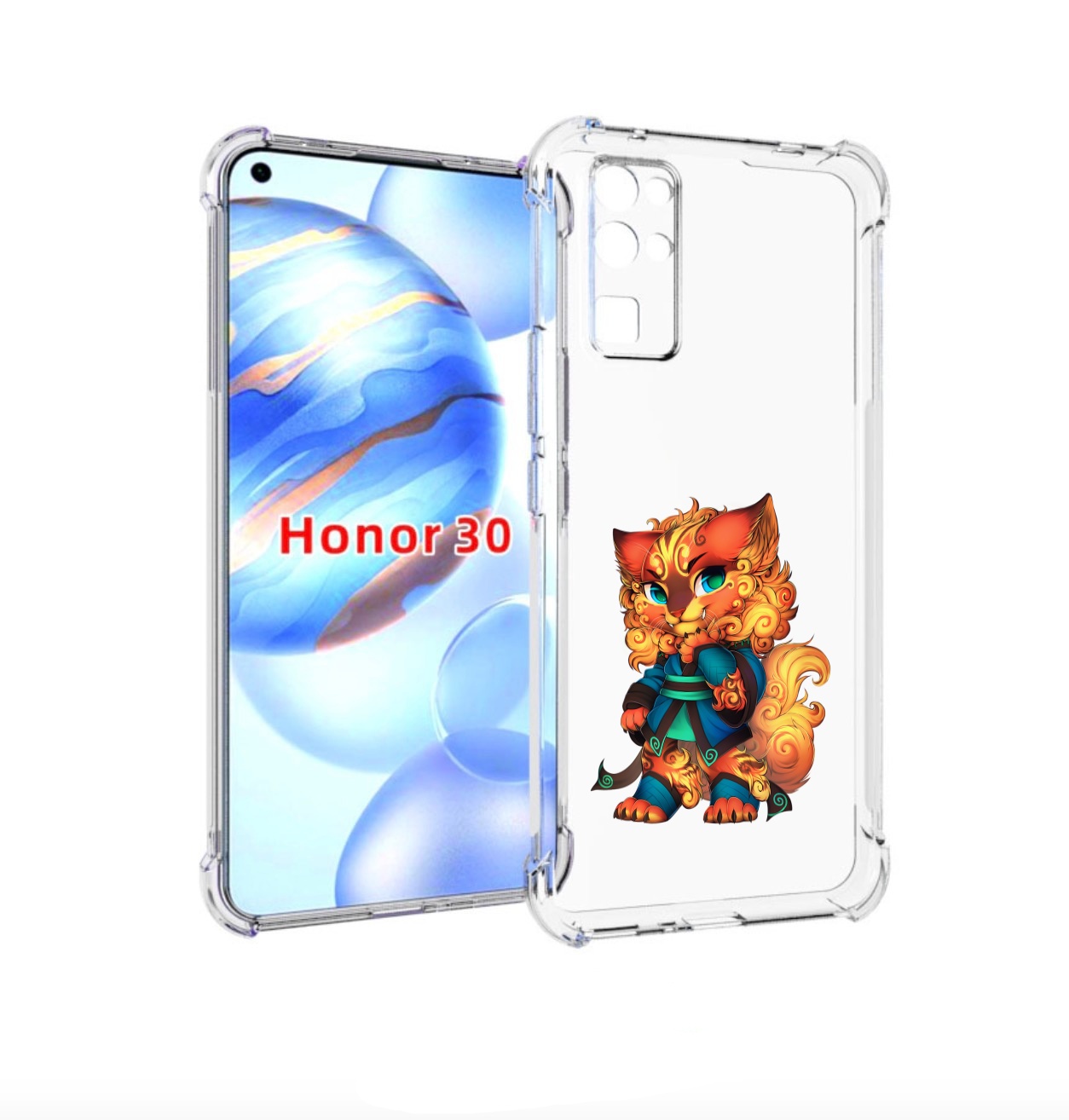 

Чехол бампер MyPads золотой-кот для Honor 30 (BMH-AN10) противоу, Прозрачный, Tocco