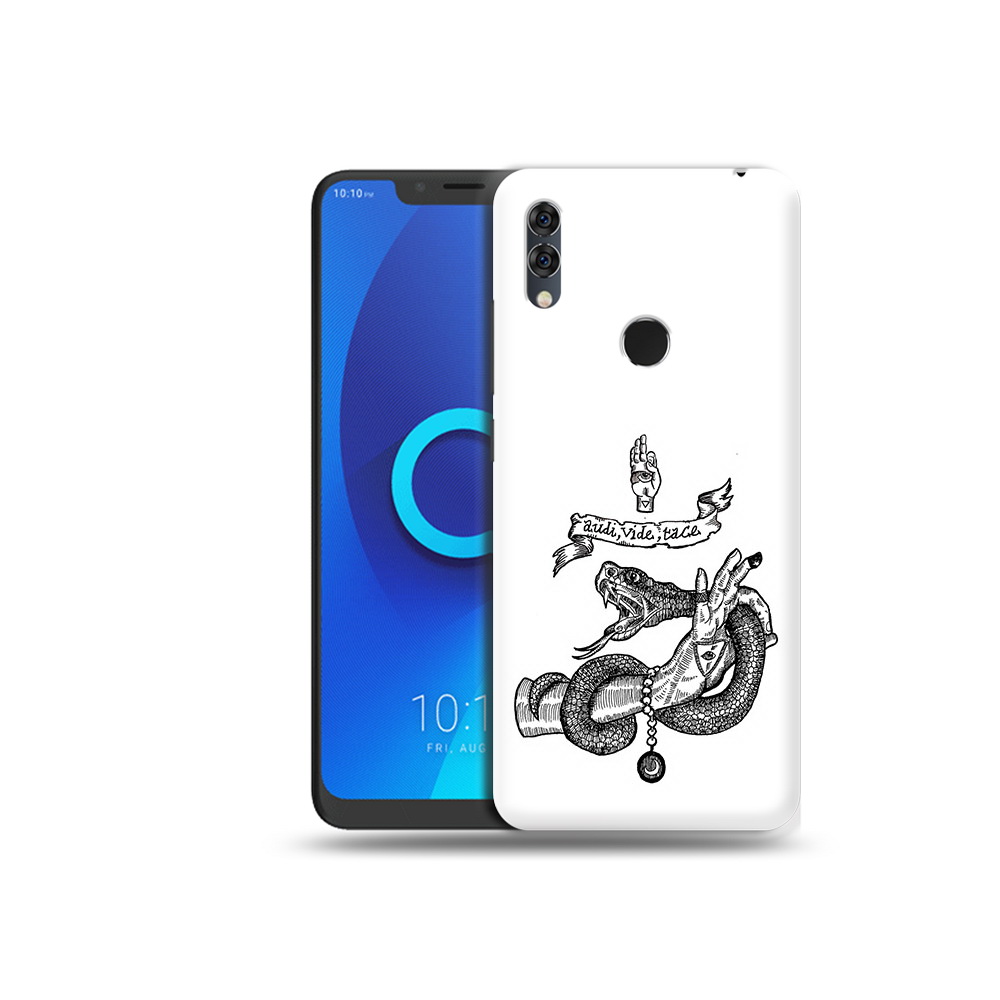 

Чехол MyPads Tocco для Alcatel 5V змея на руке рисунок, Прозрачный, Tocco