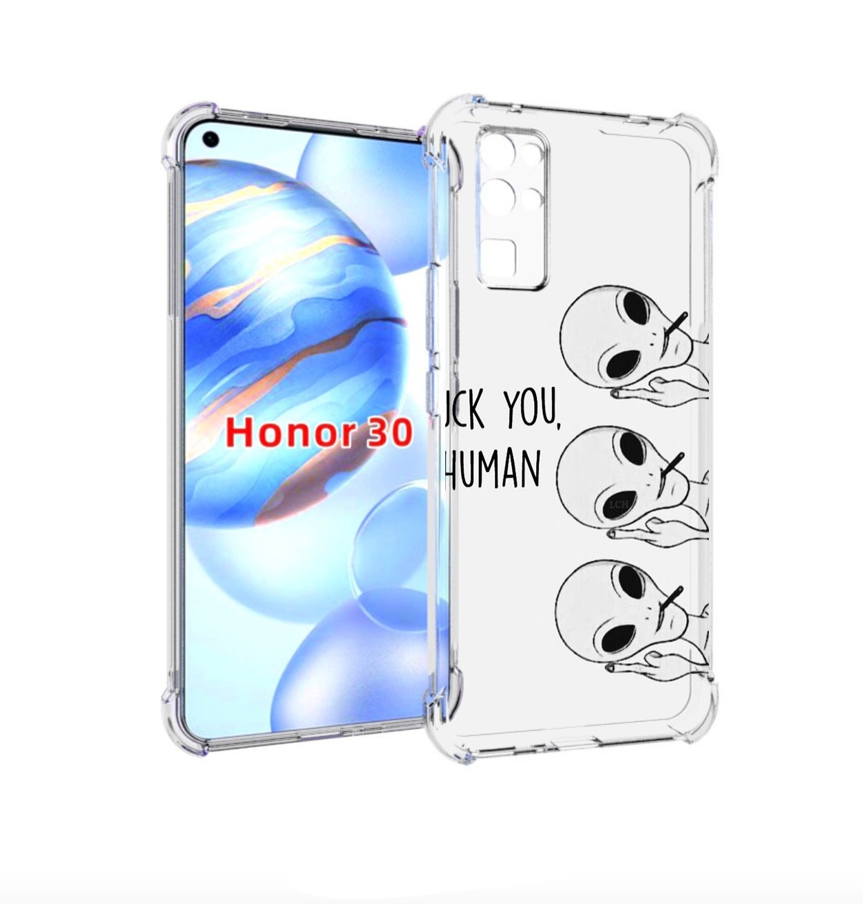 

Чехол бампер MyPads инопланетяне для Honor 30 (BMH-AN10) против, Прозрачный, Tocco