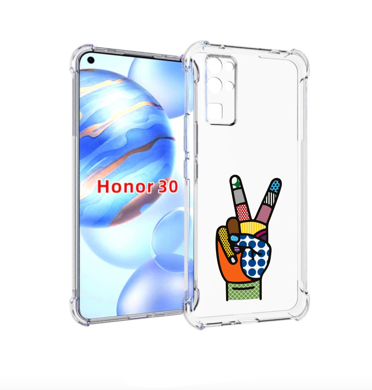 

Чехол бампер MyPads йоу пальчики для Honor 30 (BMH-AN10) противо, Прозрачный, Tocco