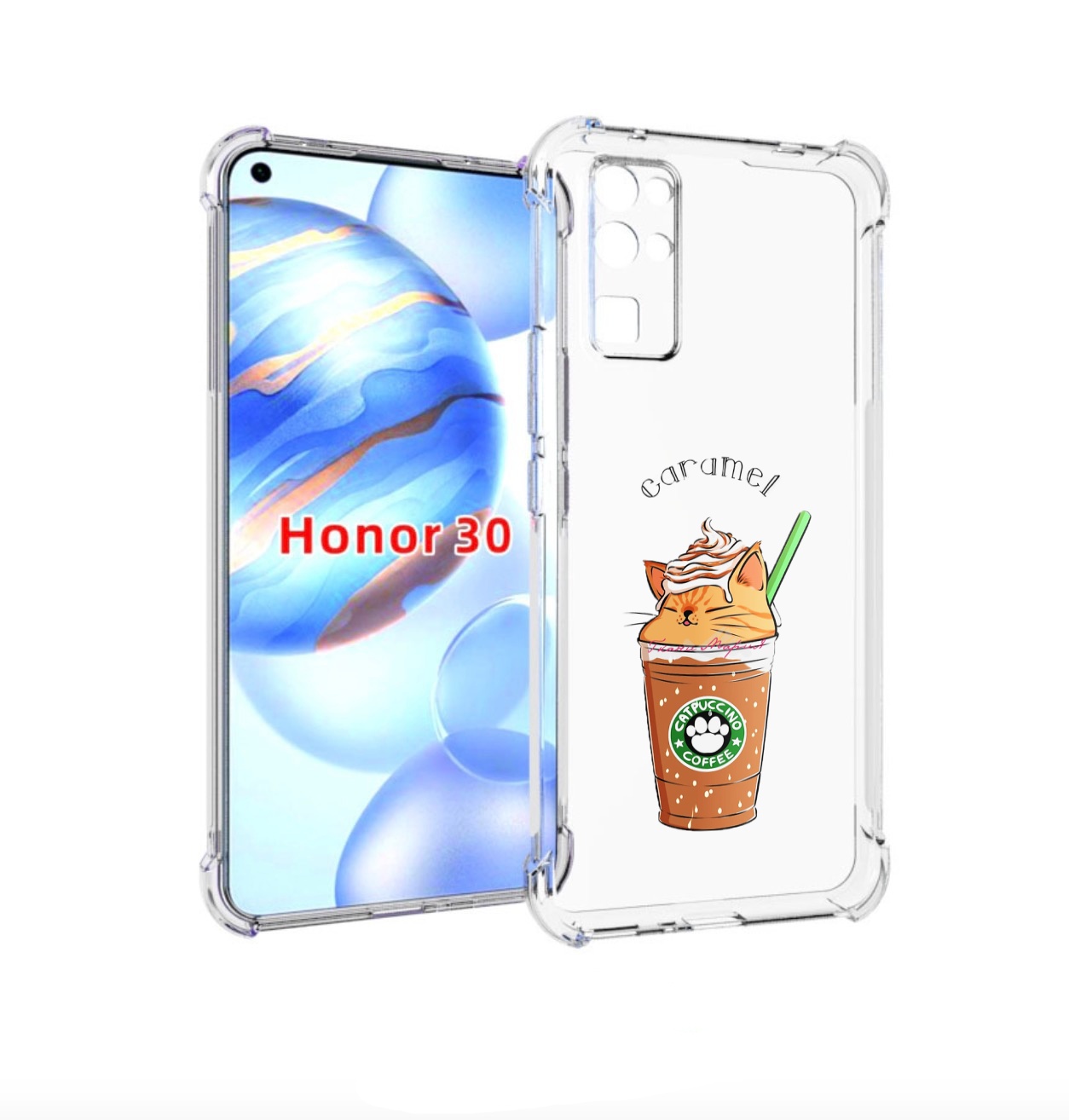 

Чехол бампер MyPads карамельный напиток женский для Honor 30 (BM, Прозрачный, Tocco