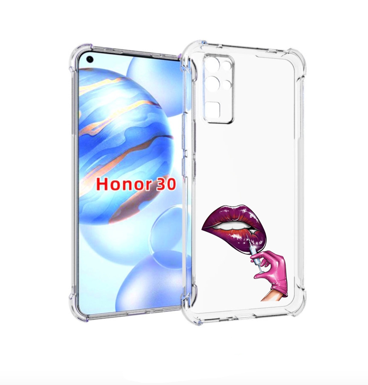 

Чехол бампер MyPads качаем-губы для Honor 30 (BMH-AN10) противоу, Прозрачный, Tocco