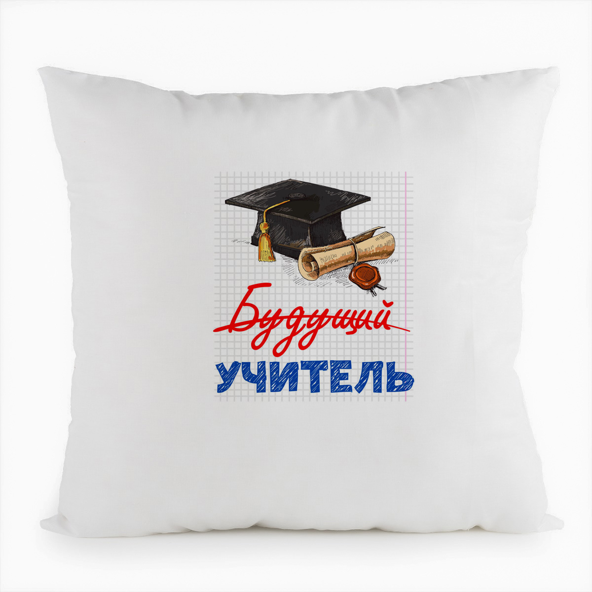 фото Подушка белая coolpodarok будущий учитель