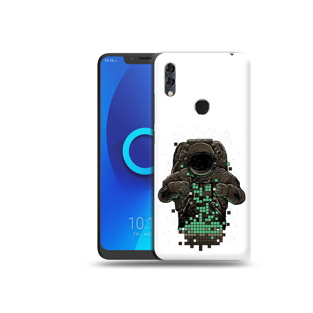 

Чехол MyPads Tocco для Alcatel 5V космонавт с пикселями, Прозрачный, Tocco