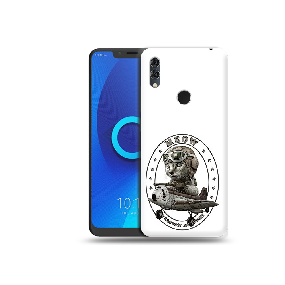 

Чехол MyPads Tocco для Alcatel 5V кот в самолете, Прозрачный, Tocco