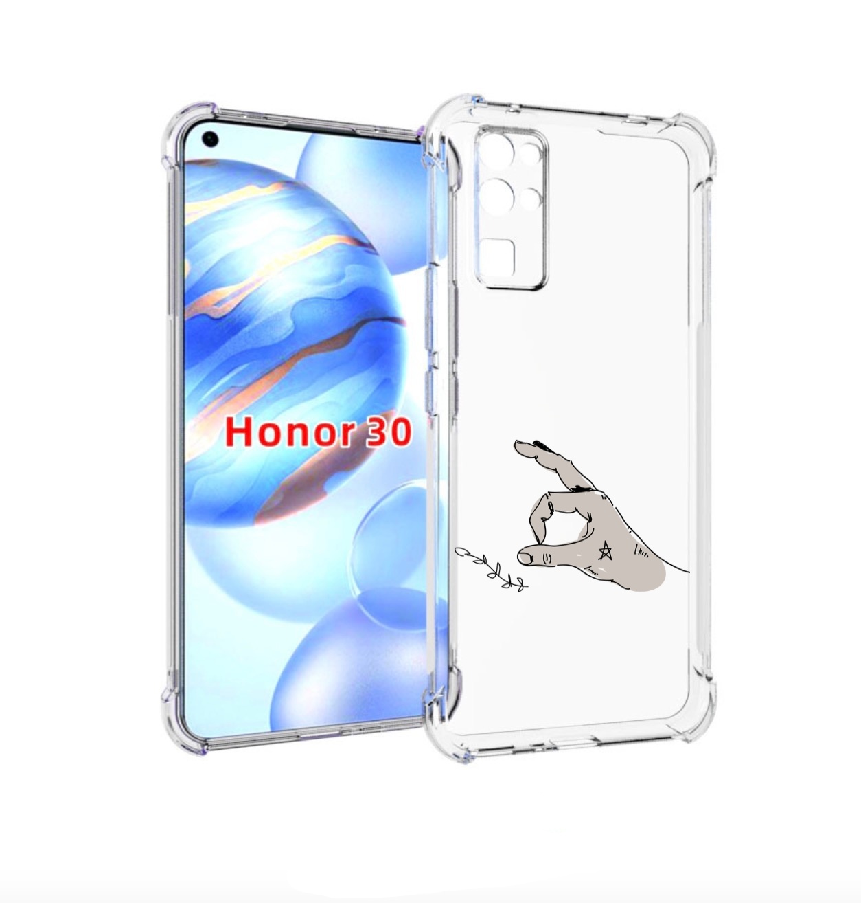 Чехол бампер MyPads кольцо для Honor 30 (BMH-AN10) противоударный