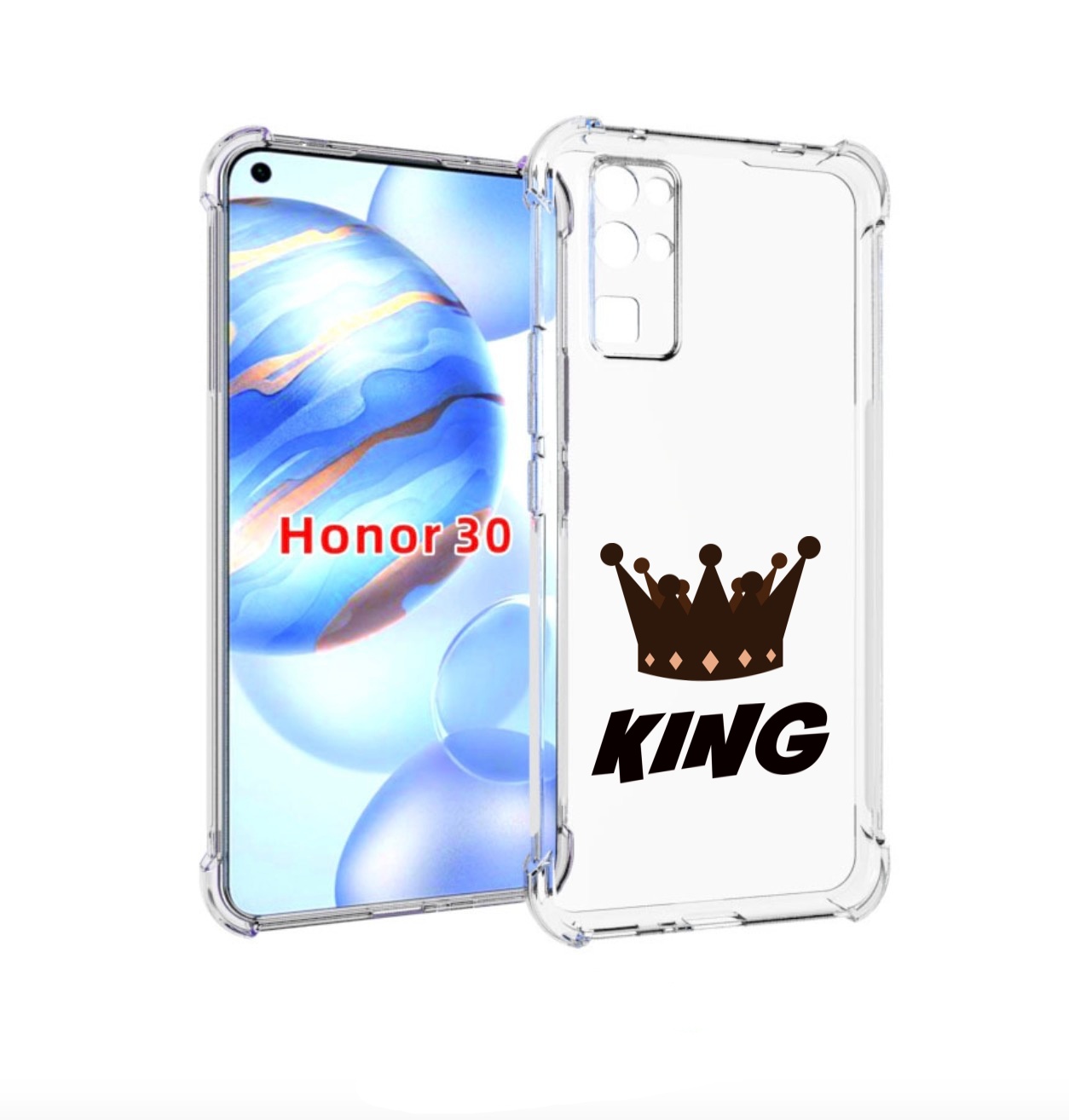 

Чехол бампер MyPads корона-короля-черный для Honor 30 (BMH-AN10), Прозрачный, Tocco